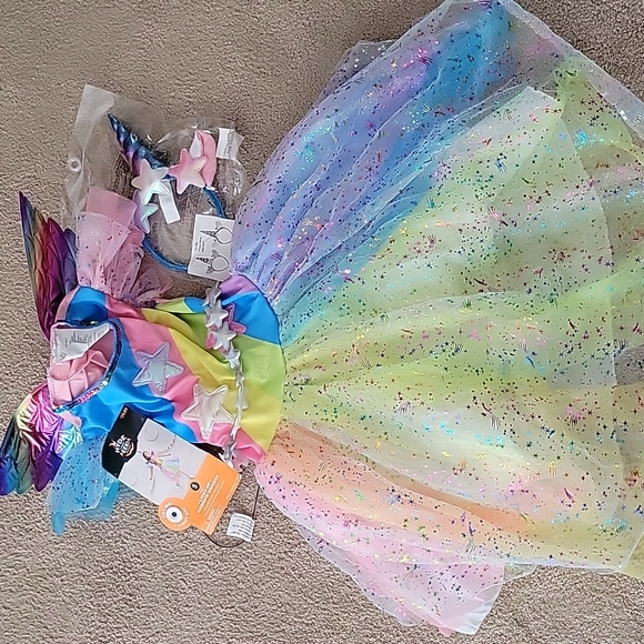 Other - NEW kids Small light up rainbow unicorn costume.